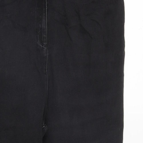 Matalan Womens Black  Cotton Straight Jeans Size 20 L29 in Regular Zip