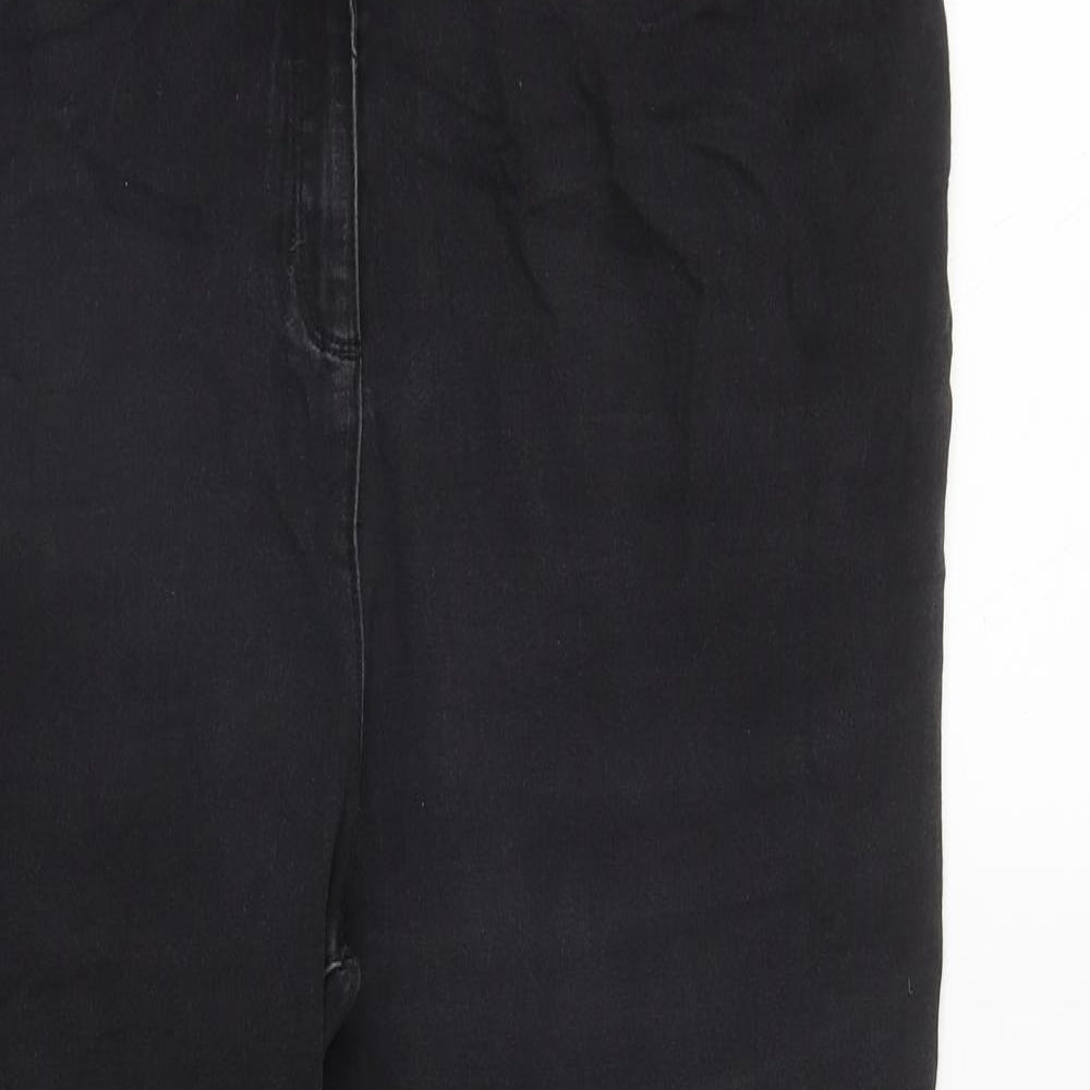 Matalan Womens Black  Cotton Straight Jeans Size 20 L29 in Regular Zip