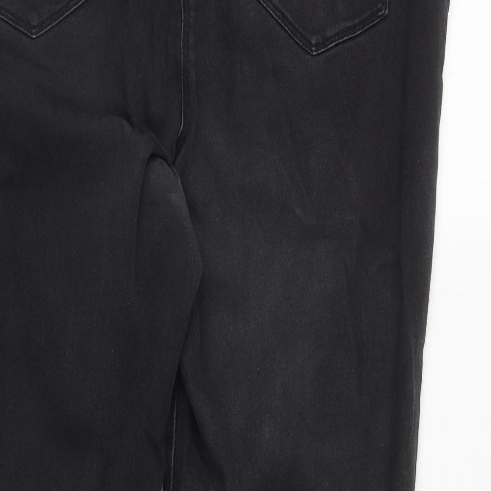 Matalan Womens Black  Cotton Straight Jeans Size 20 L29 in Regular Zip