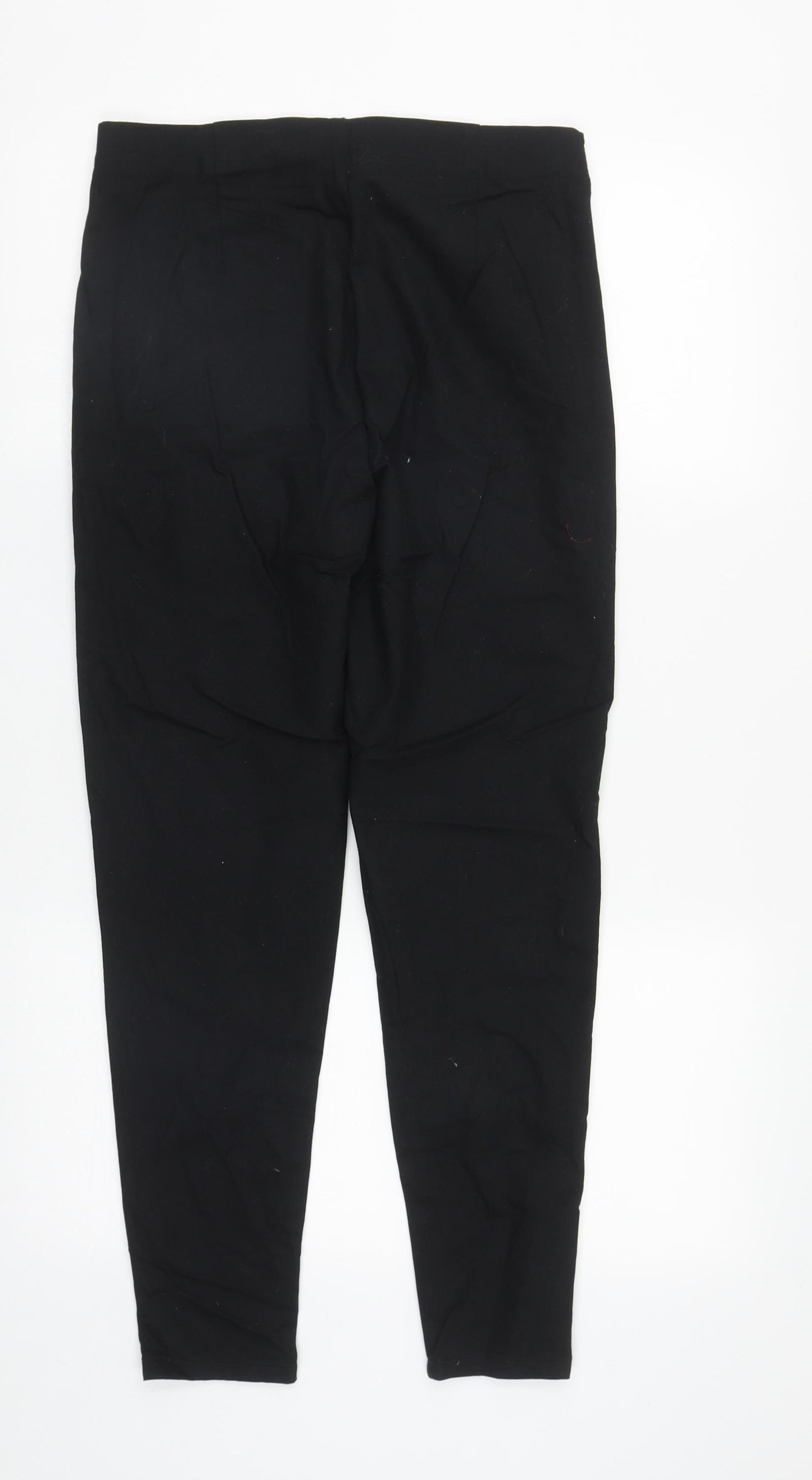 George Womens Black  Cotton Trousers  Size 12 L27 in Regular