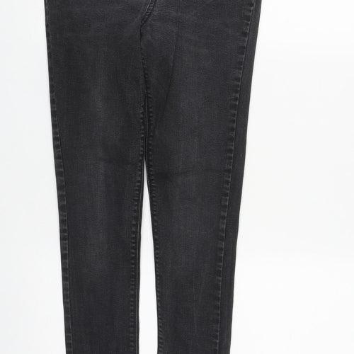 Denim & Co. Womens Black  Cotton Straight Jeans Size 8 L30 in Regular Zip