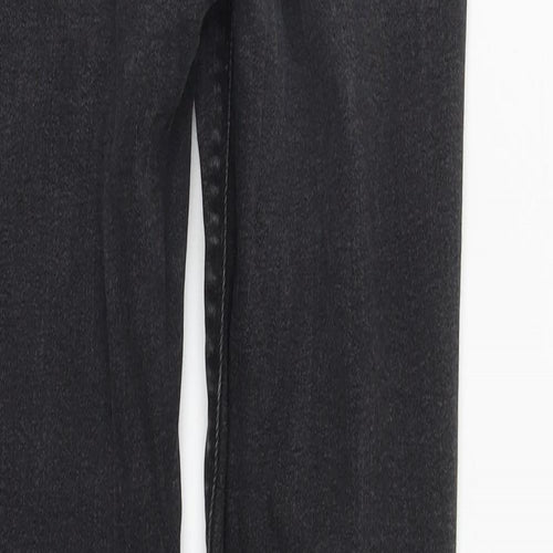 Denim & Co. Womens Black  Cotton Straight Jeans Size 8 L30 in Regular Zip