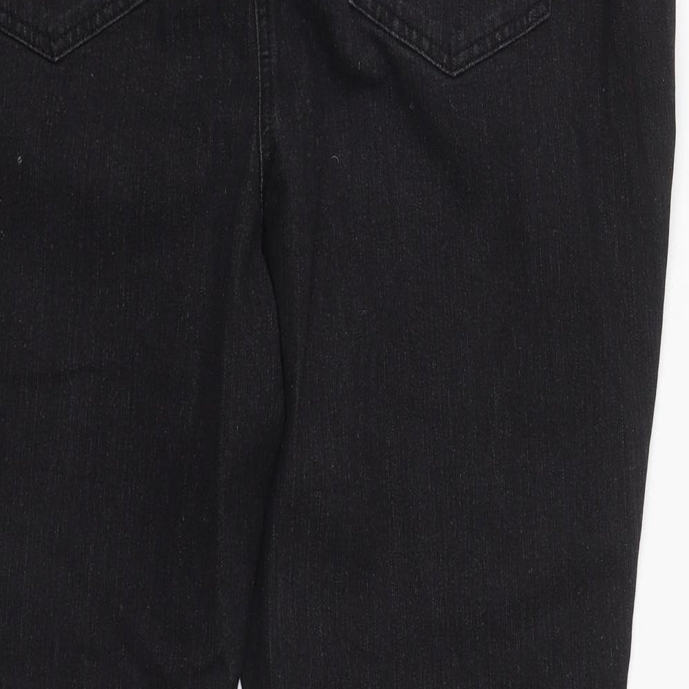M&Co Womens Black  Cotton Bootcut Jeans Size 20 L29 in Regular Zip