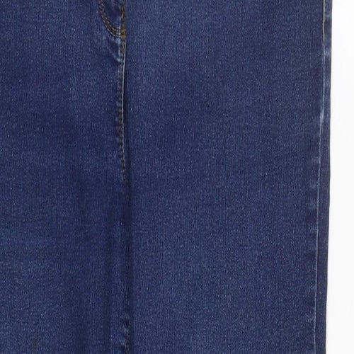 Matalan Womens Blue  Cotton Straight Jeans Size 16 L27 in Regular Zip