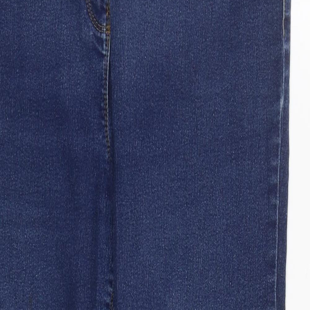 Matalan Womens Blue  Cotton Straight Jeans Size 16 L27 in Regular Zip