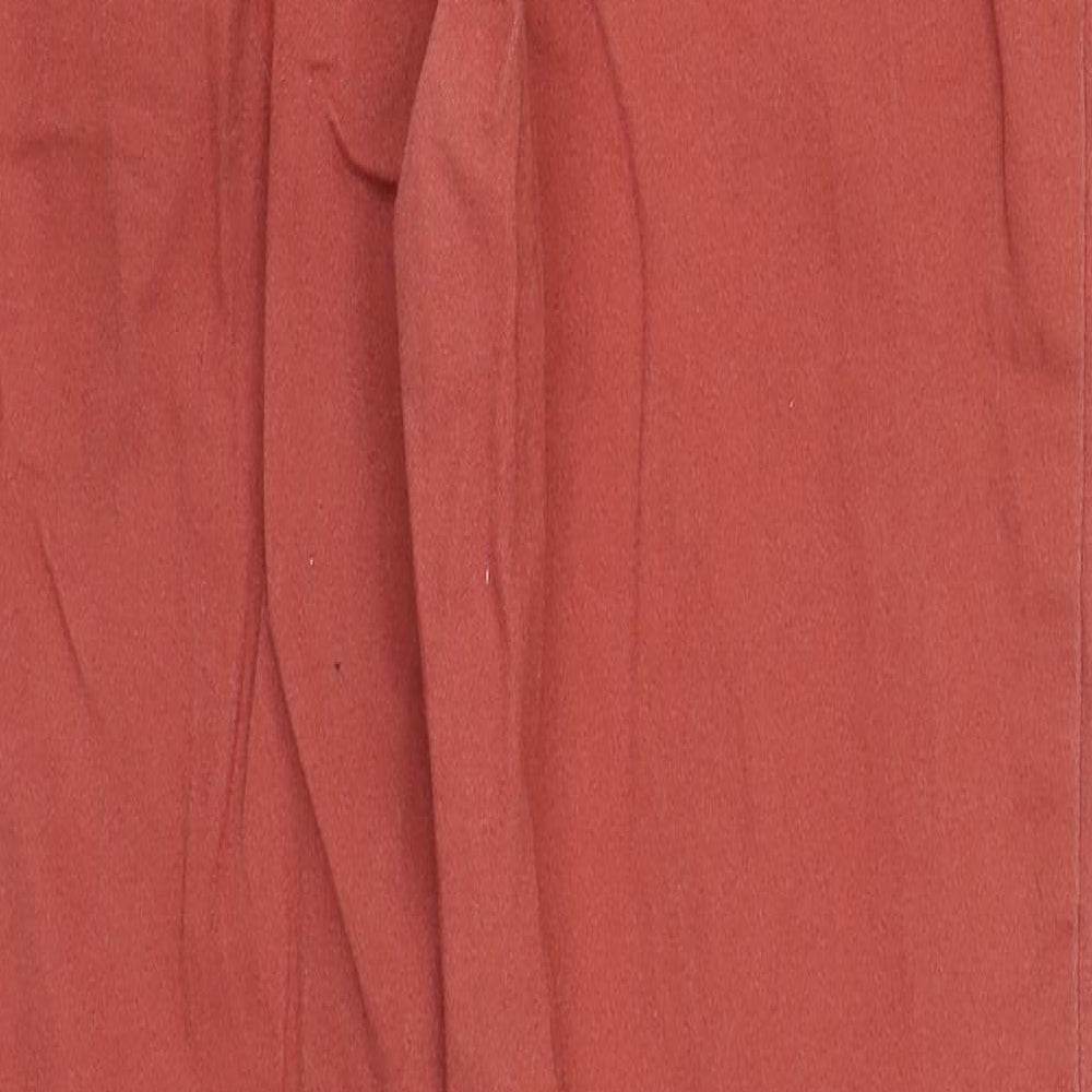 Denim & Co. Womens Orange  Cotton Straight Jeans Size 12 L26 in Regular Zip