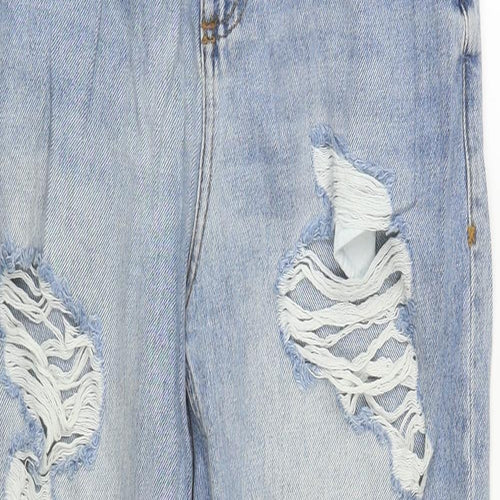 COLLUSION Womens Blue  Cotton Straight Jeans Size 8 L29 in Regular Zip