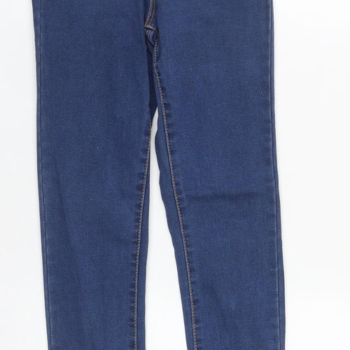 Denim & Co. Womens Blue  Cotton Straight Jeans Size 4 L27 in Regular Zip