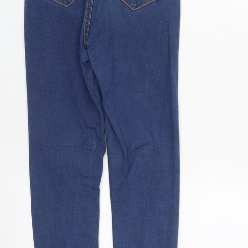 Denim & Co. Womens Blue  Cotton Straight Jeans Size 4 L27 in Regular Zip