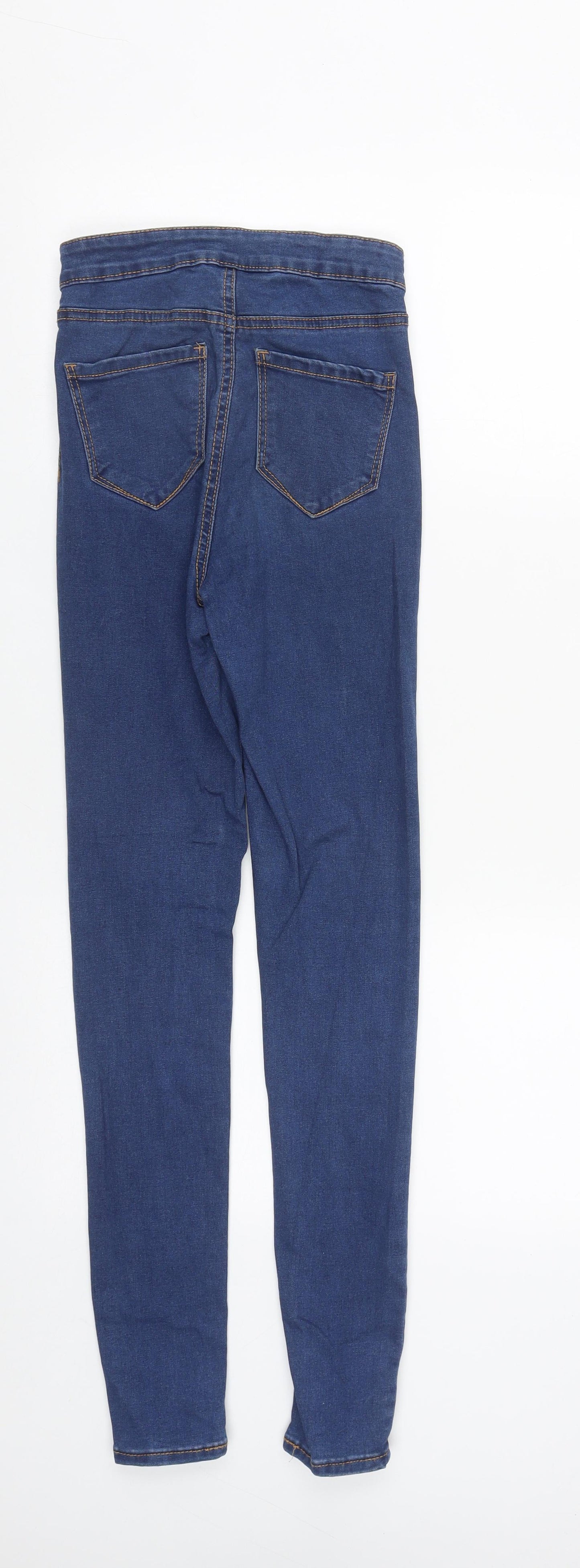 Denim & Co. Womens Blue  Cotton Straight Jeans Size 4 L27 in Regular Zip