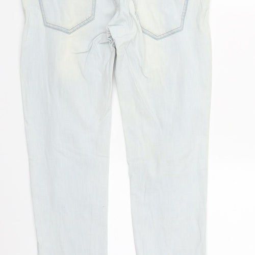 Mango Womens Blue  Cotton Straight Jeans Size 10 L30 in Regular Zip