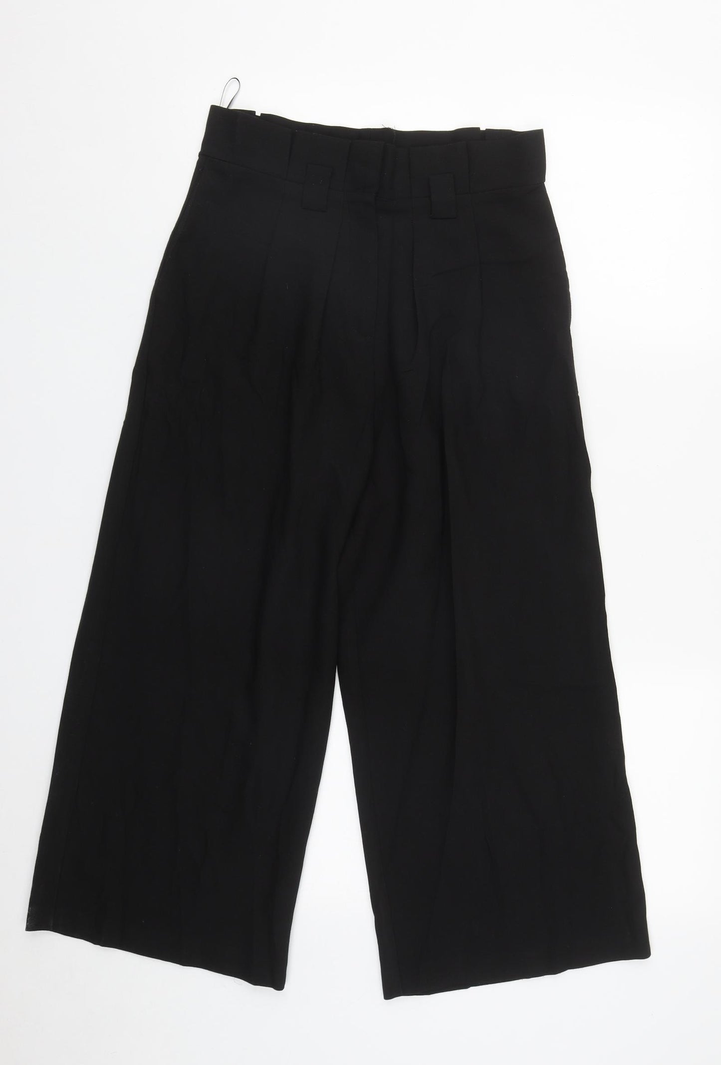 Lipsy Womens Black  Polyester Cropped Trousers Size 10 L22 in Regular Zip