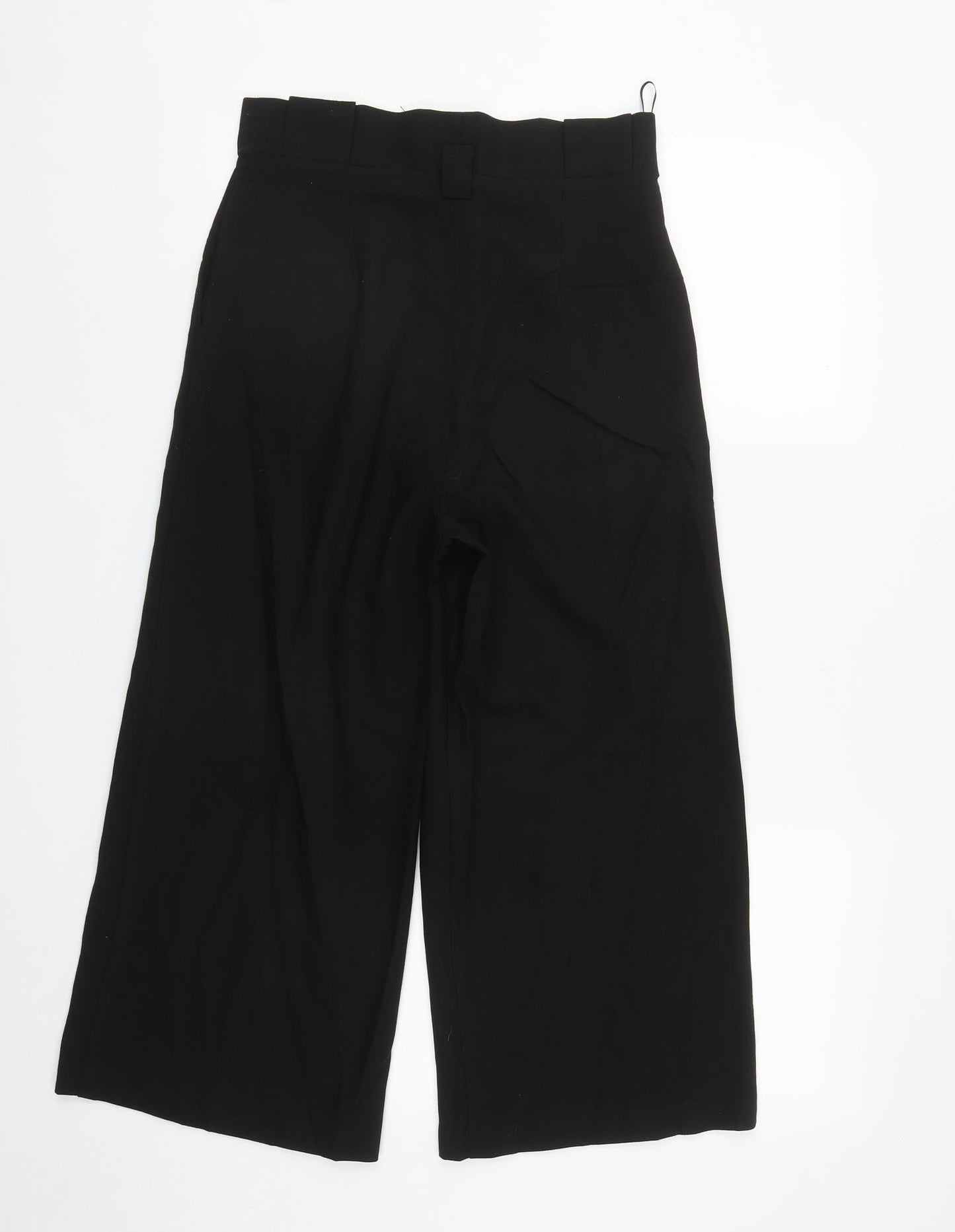 Lipsy Womens Black  Polyester Cropped Trousers Size 10 L22 in Regular Zip