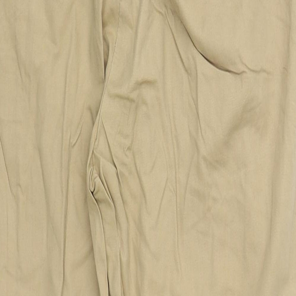 Zara Womens Beige  Cotton Trousers  Size M L26 in Regular Zip