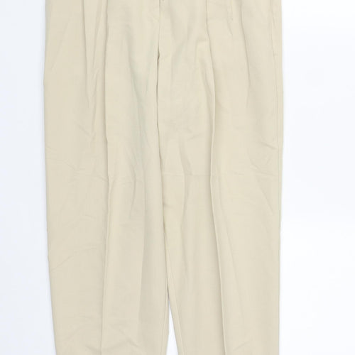 Soon Womens Beige  Polyester Trousers  Size 14 L30 in Regular Zip
