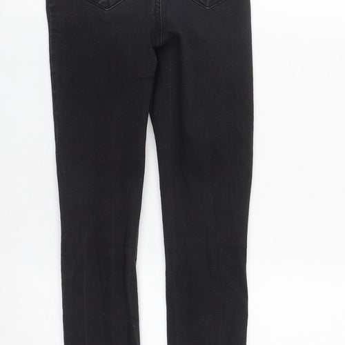 Denim & Co. Womens Black  Cotton Straight Jeans Size 4 L27 in Regular Zip