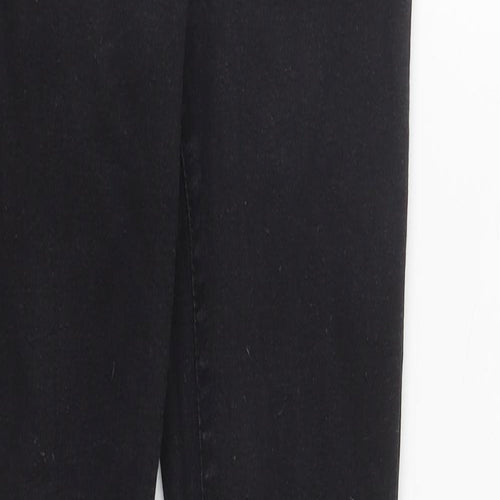 Denim & Co. Womens Black  Cotton Straight Jeans Size 4 L27 in Regular Zip