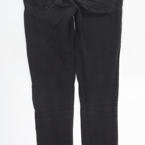 Denim & Co. Womens Black  Cotton Straight Jeans Size 4 L28 in Regular Zip