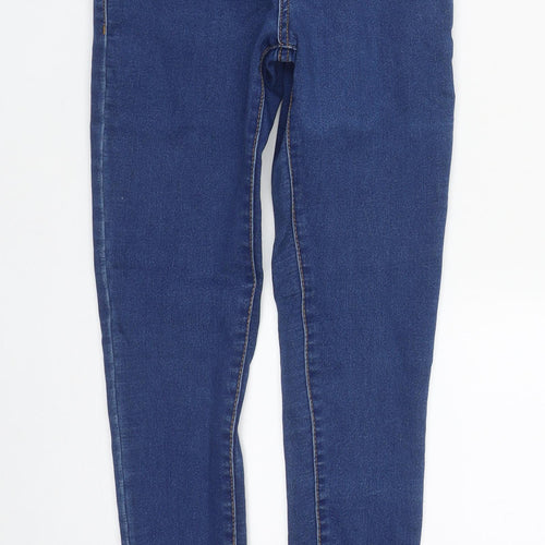 Denim & Co. Womens Blue  Cotton Straight Jeans Size 4 L28 in Regular Zip