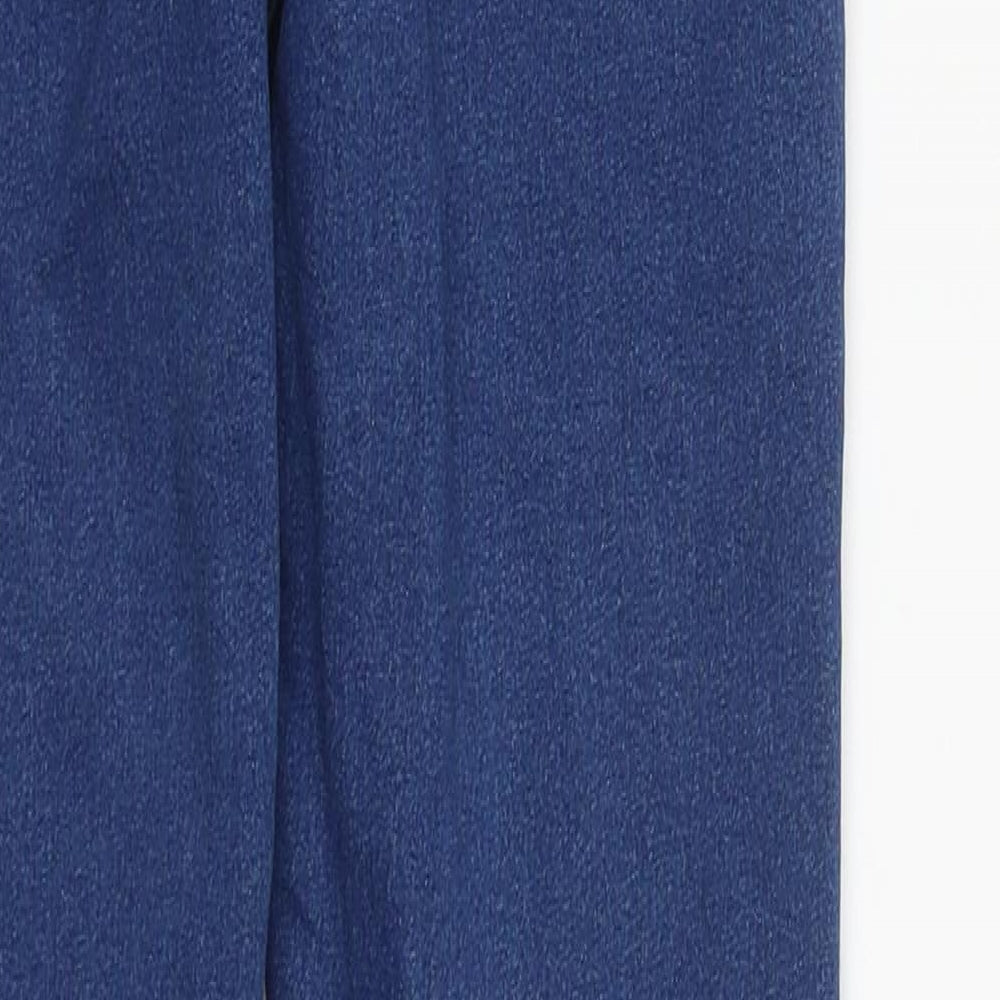 Denim & Co. Womens Blue  Cotton Straight Jeans Size 4 L28 in Regular Zip
