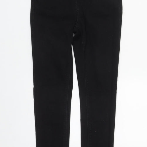 Denim & Co. Womens Black  Cotton Straight Jeans Size 4 L25 in Regular Zip