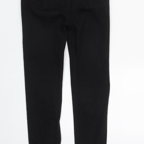 Denim & Co. Womens Black  Cotton Straight Jeans Size 4 L25 in Regular Zip