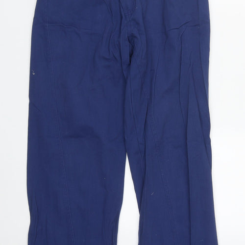 COLLUSION Womens Blue  Cotton Trousers  Size 6 L32 in Regular Zip