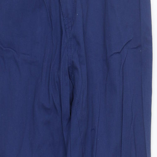 COLLUSION Womens Blue  Cotton Trousers  Size 6 L32 in Regular Zip