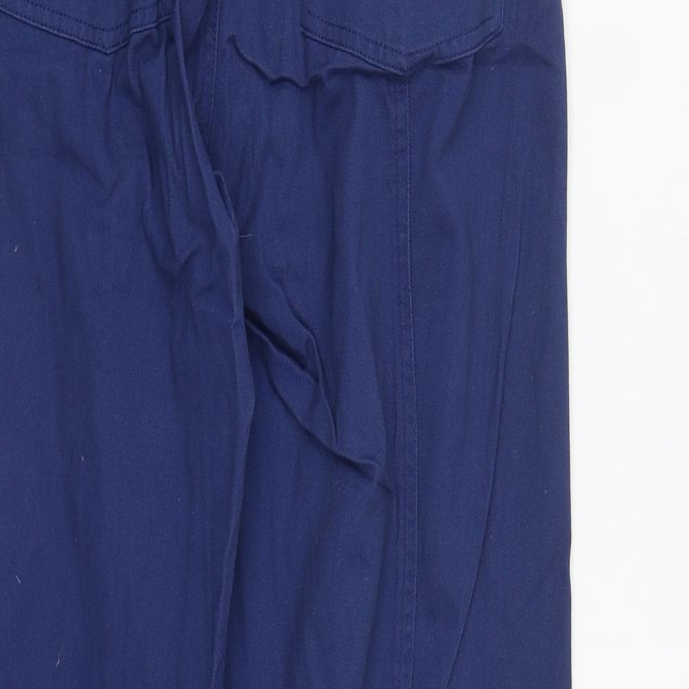 COLLUSION Womens Blue  Cotton Trousers  Size 6 L32 in Regular Zip