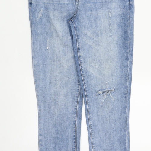 George Womens Blue  Cotton Skinny Jeans Size 10 L27 in Regular Zip