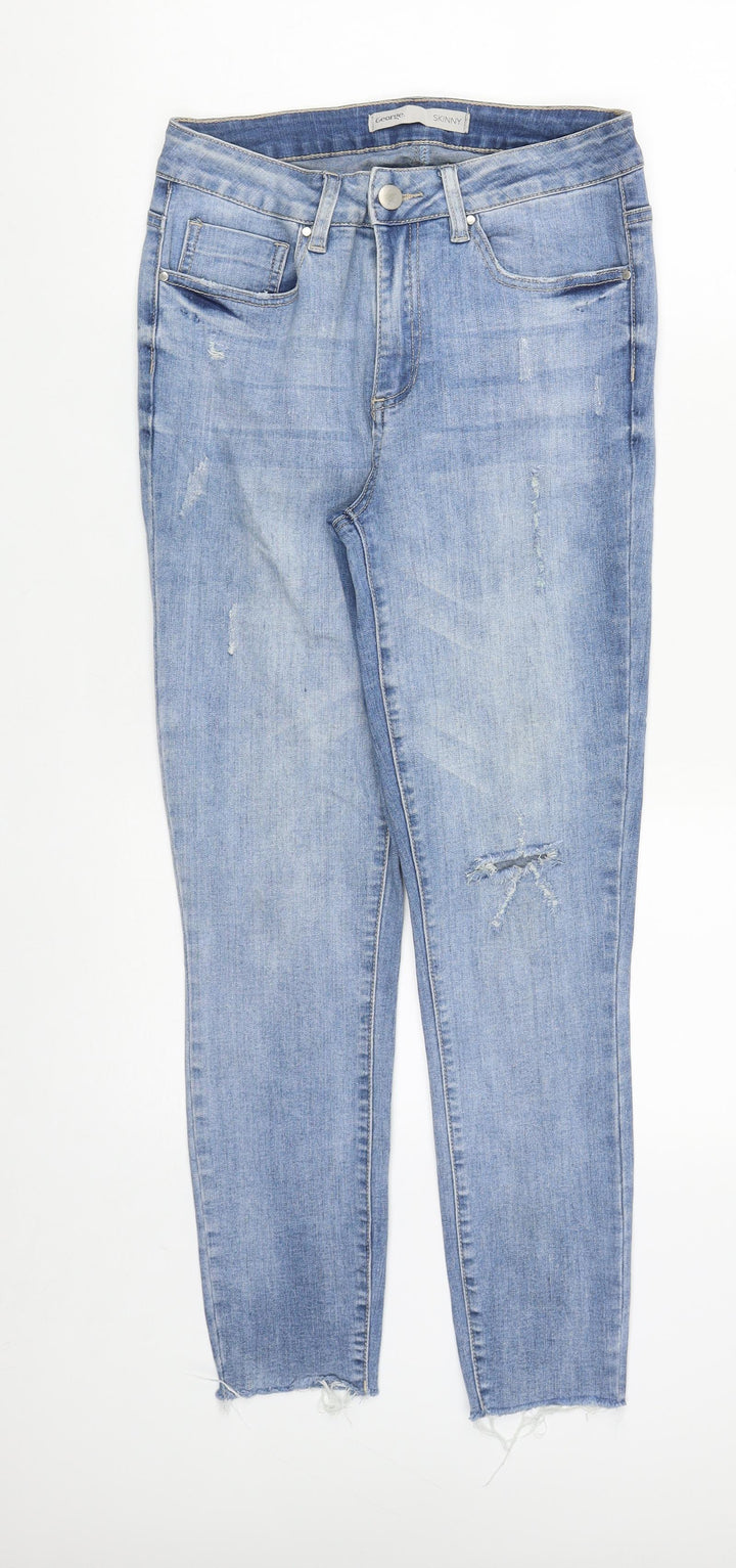 George Womens Blue Cotton Skinny Jeans Size 10 L27 in Regular Zip