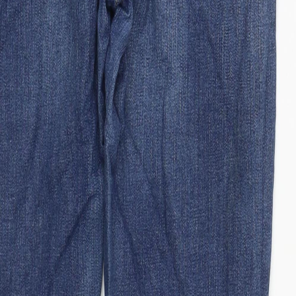 Marks and Spencer Womens Blue  Cotton Straight Jeans Size 10 L29 in Regular Zip