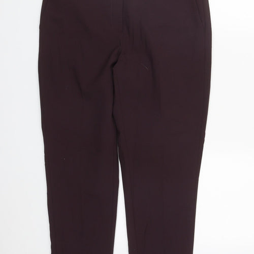 PURE Collection Womens Purple  Polyester Trousers  Size 12 L26 in Regular Zip