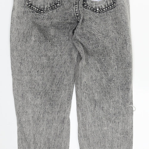 SheIn Womens Grey  Cotton Straight Jeans Size XS L29 in Regular Zip