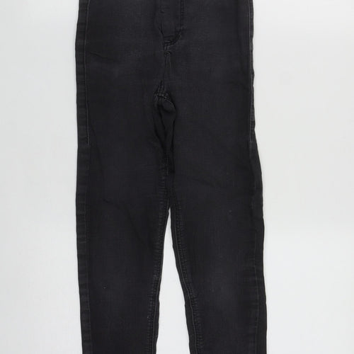 Topshop Womens Black  Cotton Straight Jeans Size 20 in L25 in Regular Zip