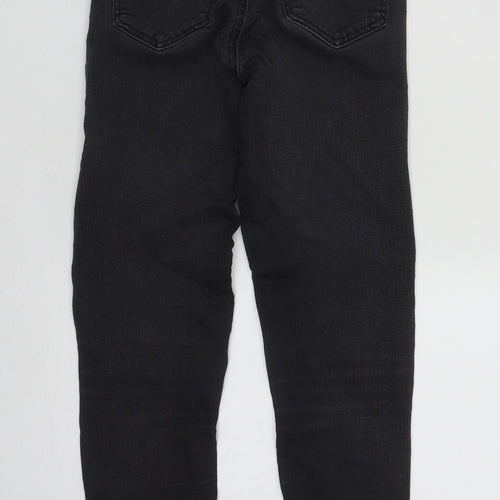 Topshop Womens Black  Cotton Straight Jeans Size 20 in L25 in Regular Zip