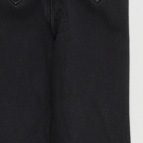 Topshop Womens Black  Cotton Straight Jeans Size 20 in L25 in Regular Zip
