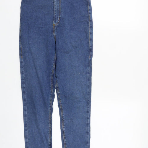 Topshop Womens Blue  Cotton Straight Jeans Size 26 in L27 in Regular Zip