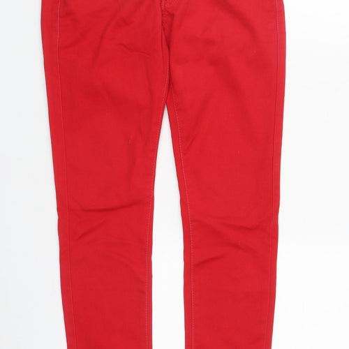 J Welly Womens Red  Cotton Straight Jeans Size M L30 in Regular Zip