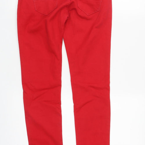 J Welly Womens Red  Cotton Straight Jeans Size M L30 in Regular Zip