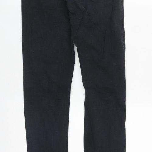 Topshop Womens Black  Cotton Straight Jeans Size 28 in L30 in Regular Zip