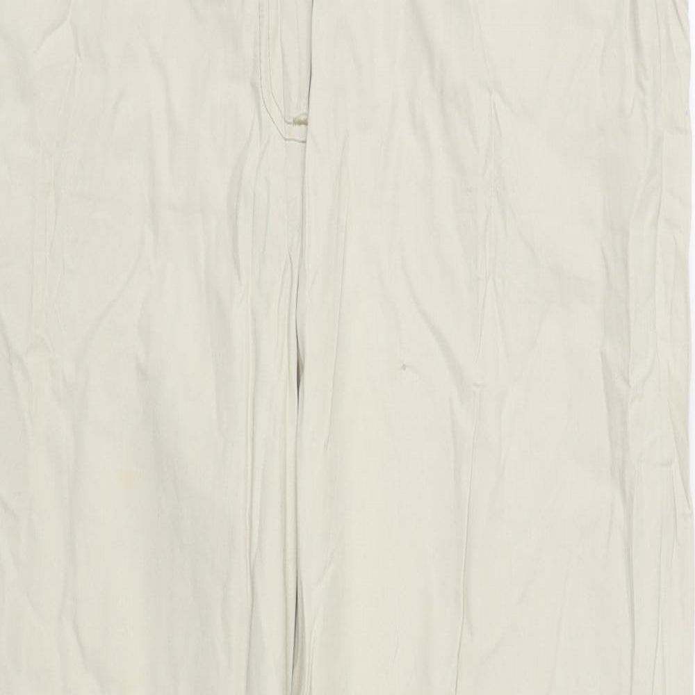 George Womens Beige  Cotton Trousers  Size 14 L30 in Regular Zip