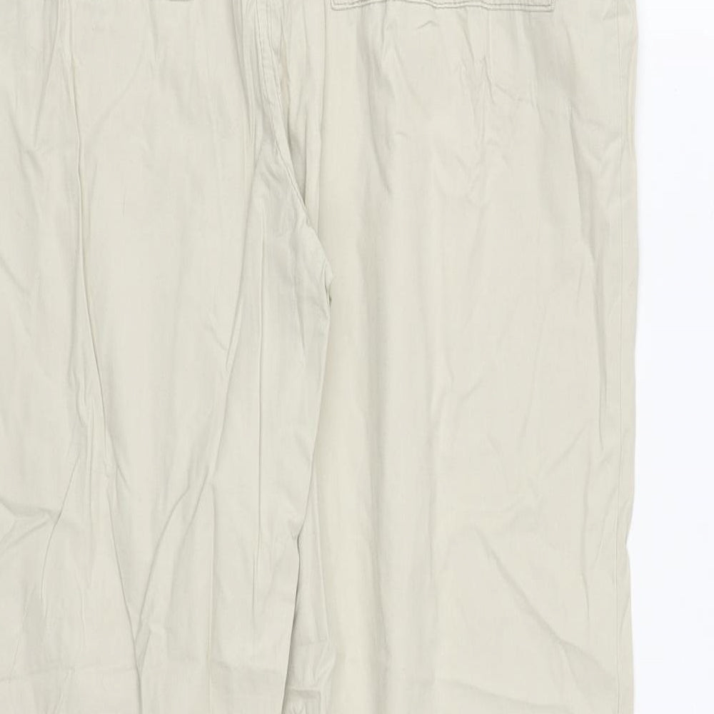 George Womens Beige  Cotton Trousers  Size 14 L30 in Regular Zip