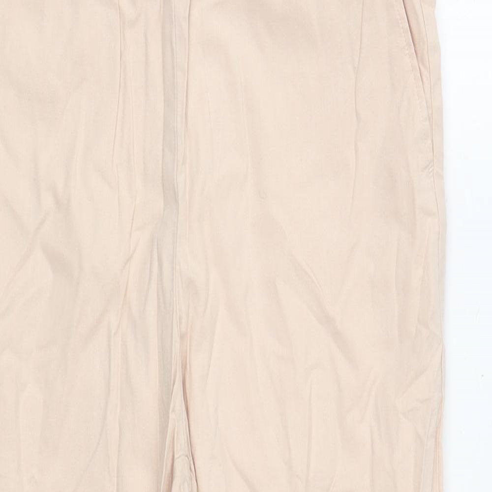 Uniqlo Womens Pink  Cotton Cropped Trousers Size S L23 in Regular Drawstring