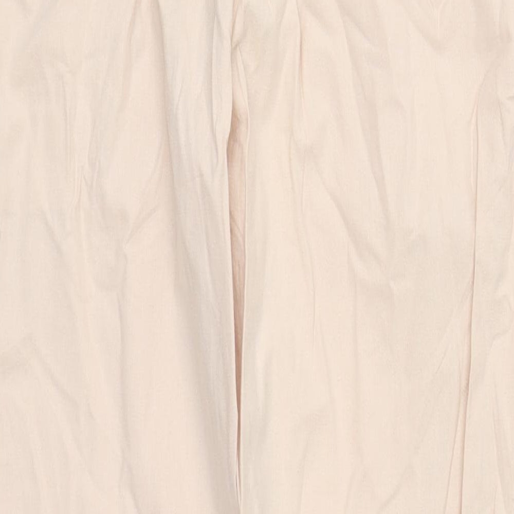 Uniqlo Womens Pink  Cotton Cropped Trousers Size S L23 in Regular Drawstring