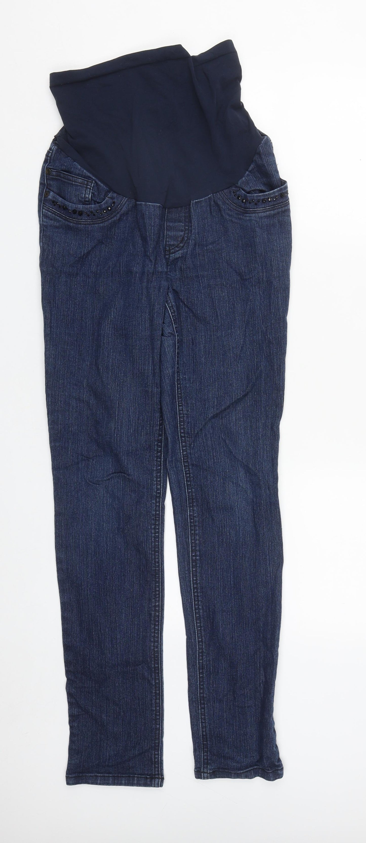 Indigo Blue Womens Blue  Cotton Straight Jeans Size S L27 in Regular