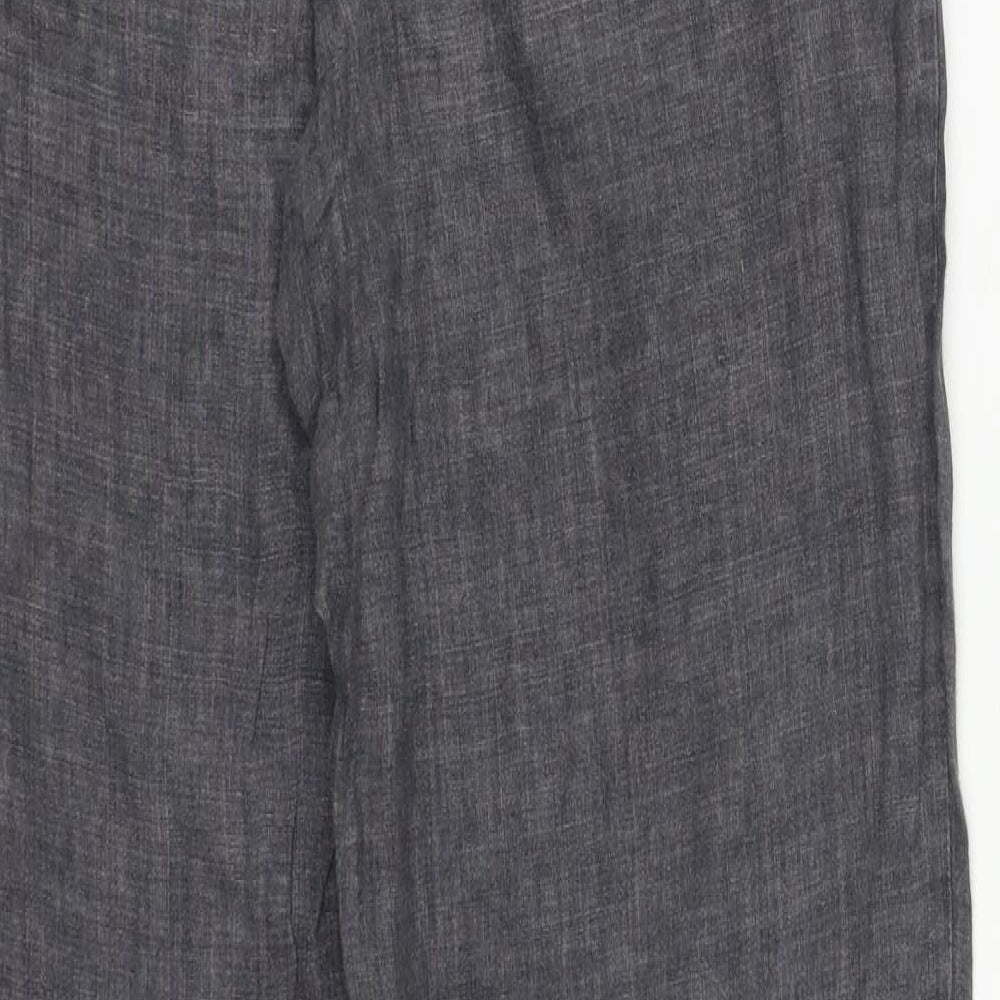 H&M Womens Grey  Linen Trousers  Size 8 L30 in Regular Zip