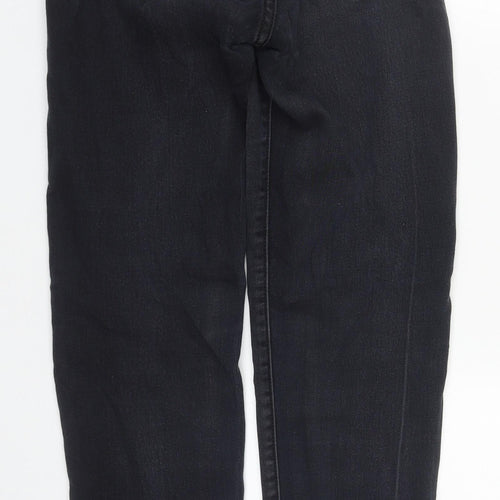 BS Fashion Womens Black  Cotton Straight Jeans Size 8 L31 in Regular Zip