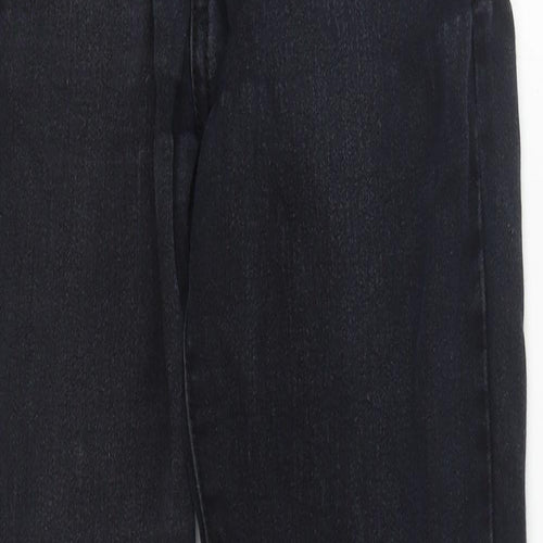 BS Fashion Womens Black  Cotton Straight Jeans Size 8 L31 in Regular Zip