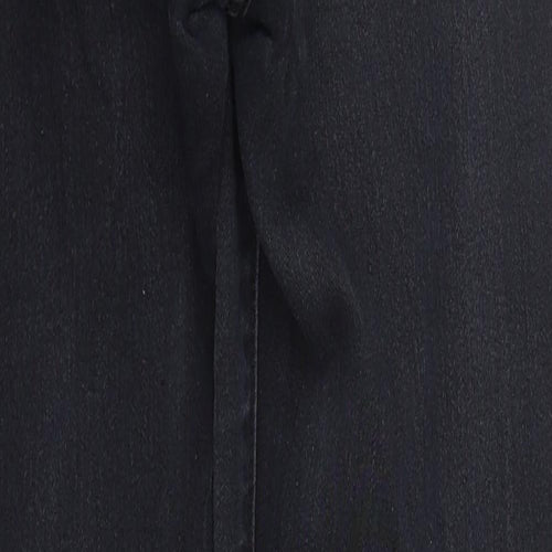 BS Fashion Womens Black  Cotton Straight Jeans Size 8 L31 in Regular Zip